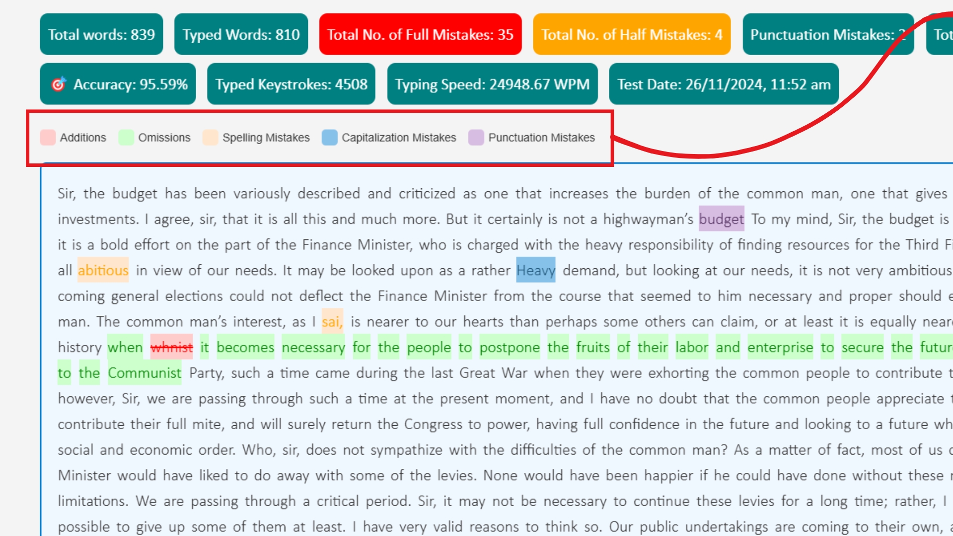 Step 11: Highlighted Mistakes